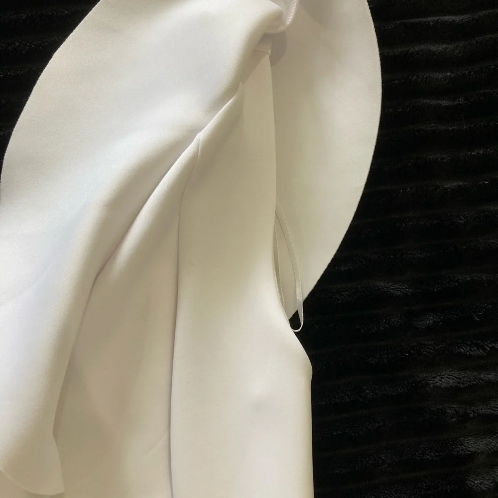 Guess White Asymmetrical Ruffle Top Dress Small - Picture 6 of 16
